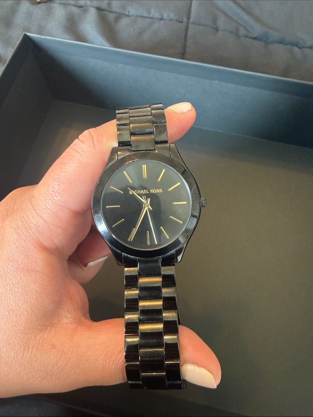 Michael Kors Black and Gold Link Bracelet Watch